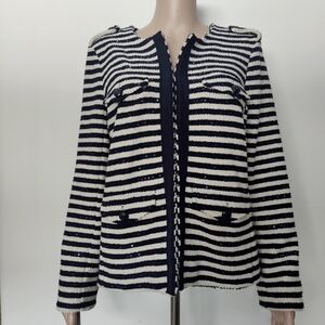 Banana Republic White/ Navy Strap Jacket